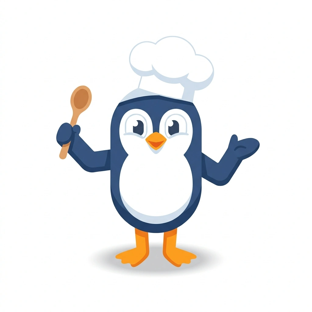 Pepper the Penguin, the guide who teaches the Flavor: How Food and Drink Work course