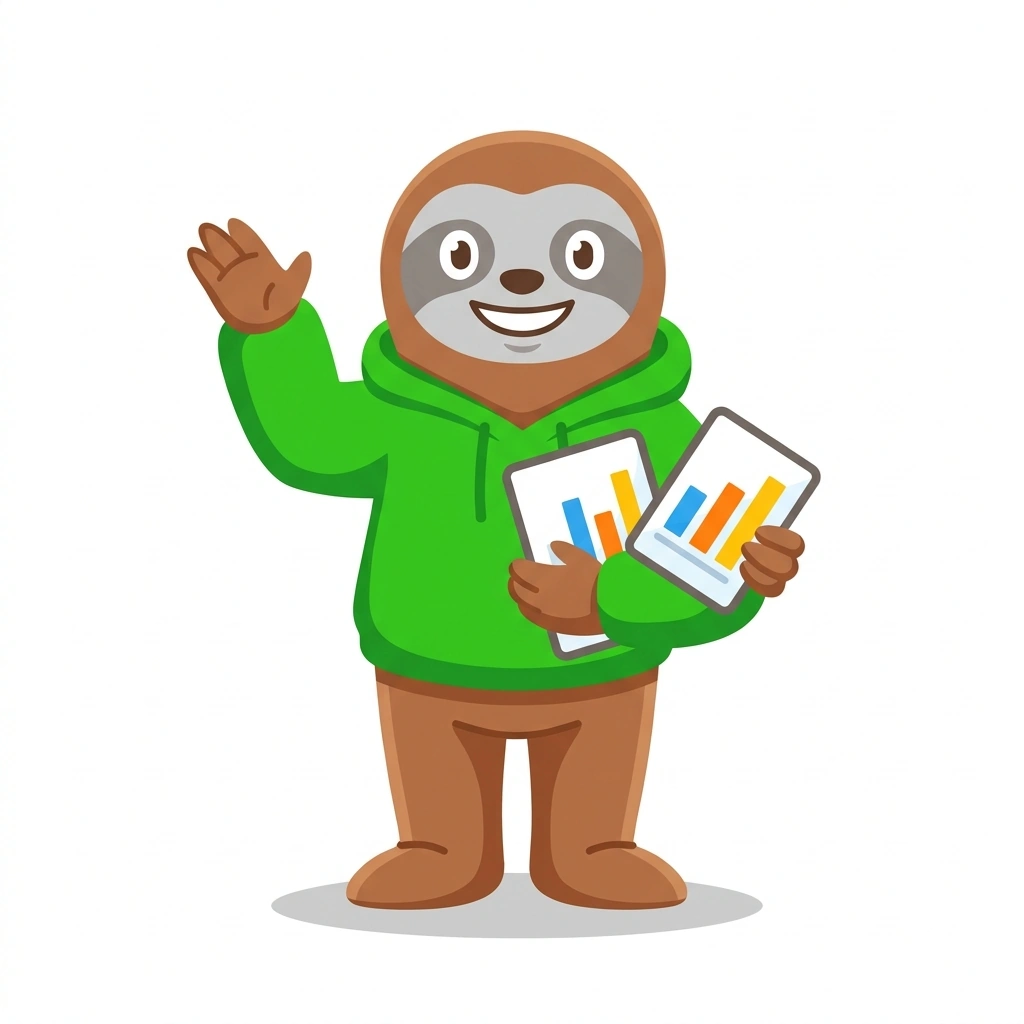 Sammy the Spreadsheet Sloth, the guide who teaches the Excel for Everyday Work course