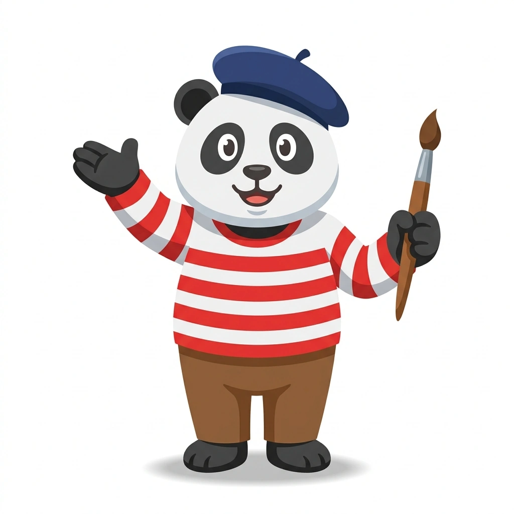 Pippa the Panda, the guide who teaches the Drawing and Painting What You See course