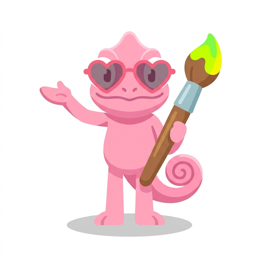 Mimi the Chameleon, the guide who teaches the Matrix Hair Color Formulation course