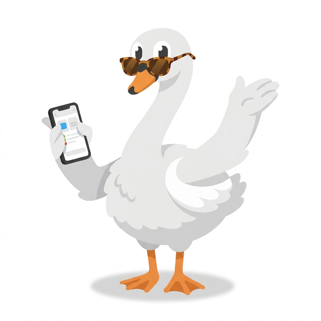 Stella the Swan, the guide who teaches the Virtual Fashion Styling Online course