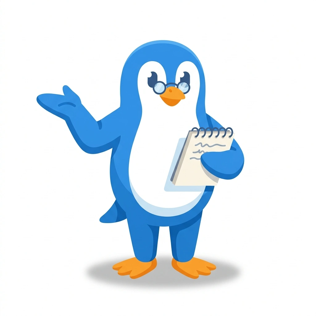 Pip the Pondering Penguin, the guide who teaches the Everyday Psychology: Why People React course