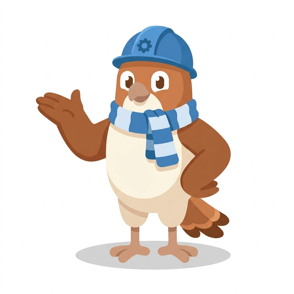 Kelvin the Kestrel, the guide who teaches the Cryogenics for Big Science course