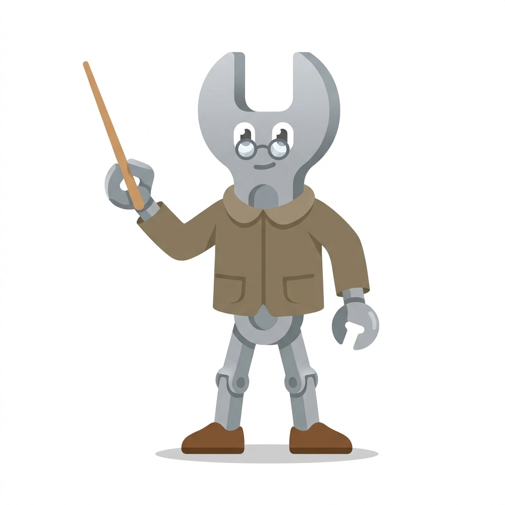 Mason the Monkeywrench, the guide who teaches the Debugging Classical Mechanics course