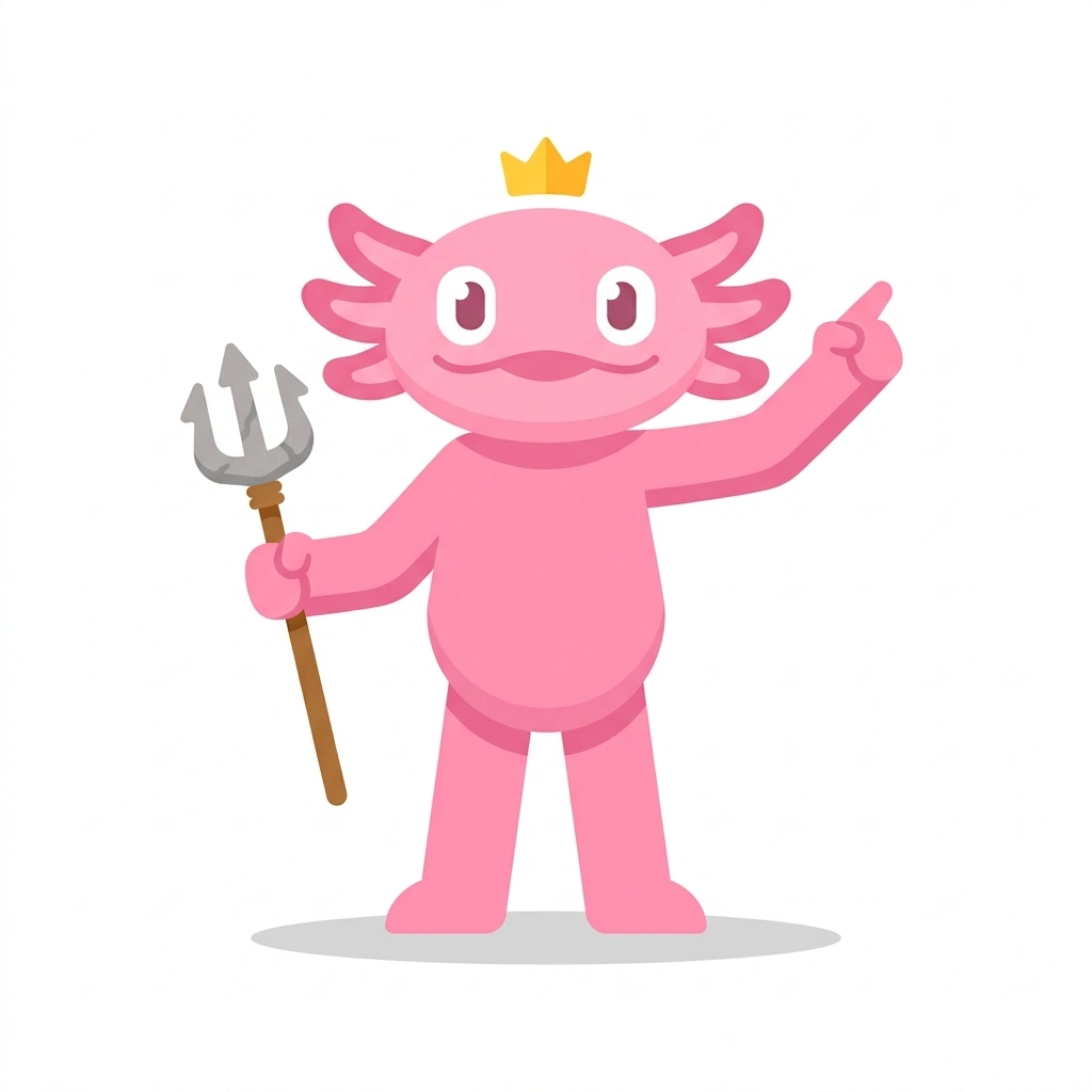 Atlas the Axolotl, the guide who teaches the Atlantis: Power and Politics of the Lost Empire course