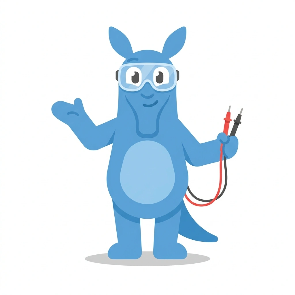 Ampere the Aardvark, the guide who teaches the Real-World Circuit Behavior course