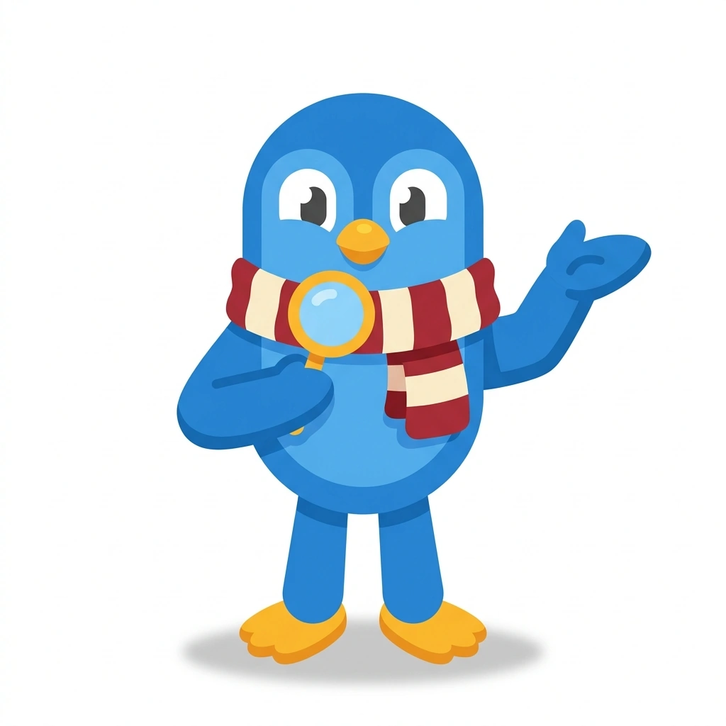 Pip the Pondering Penguin, the guide who teaches the Everyday Psychology course