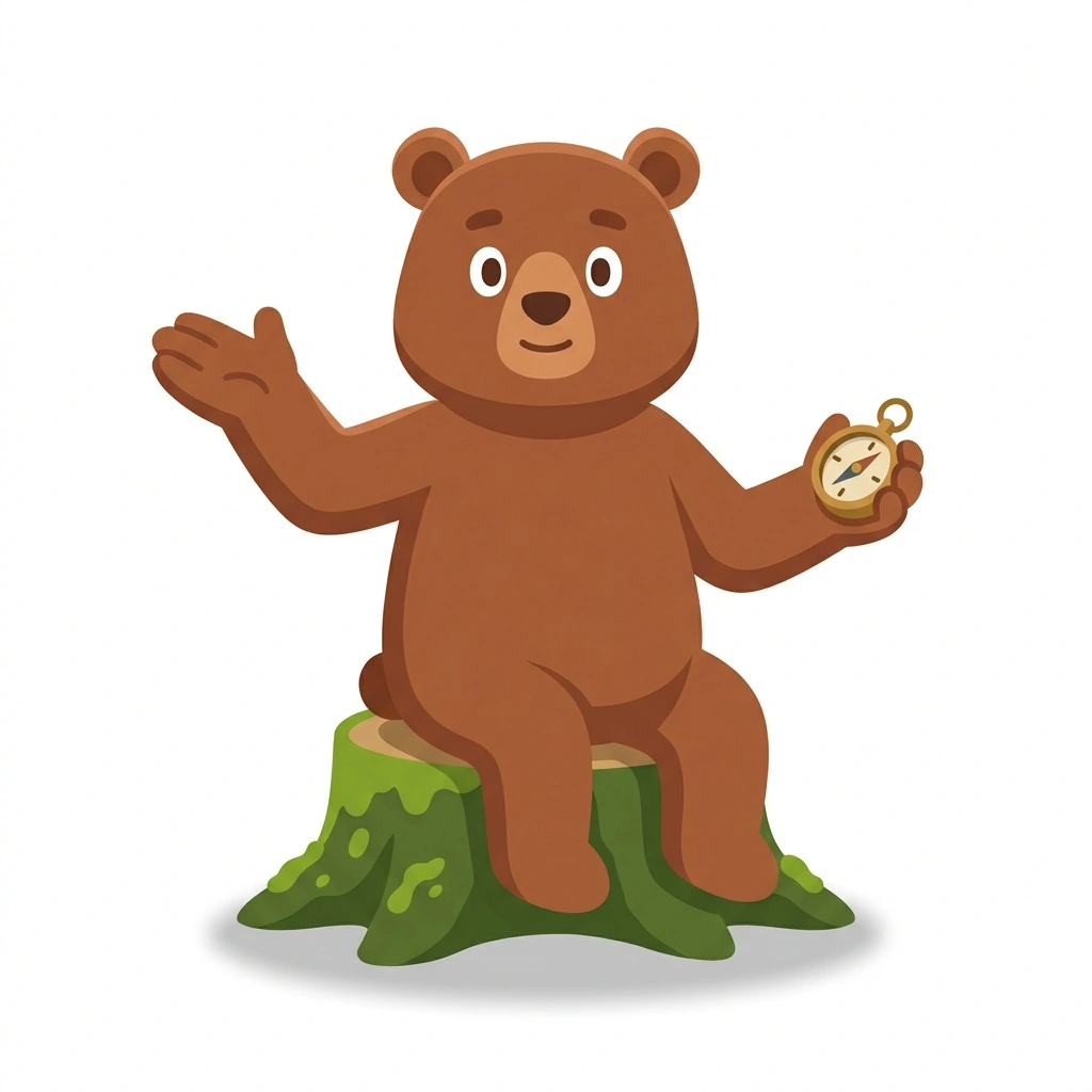 Barnaby the Bear, the guide who teaches the Mapping Who You Are course