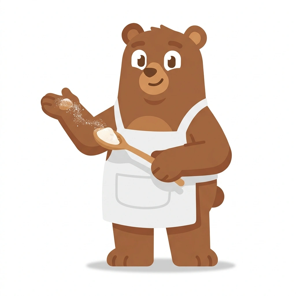 Barley the Bear, the guide who teaches the Baking with Yeast course
