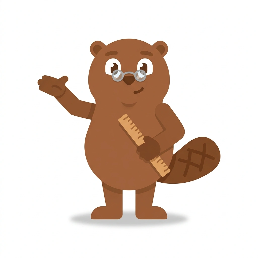 Benny the Beaver, the guide who teaches the How Logarithms Work course