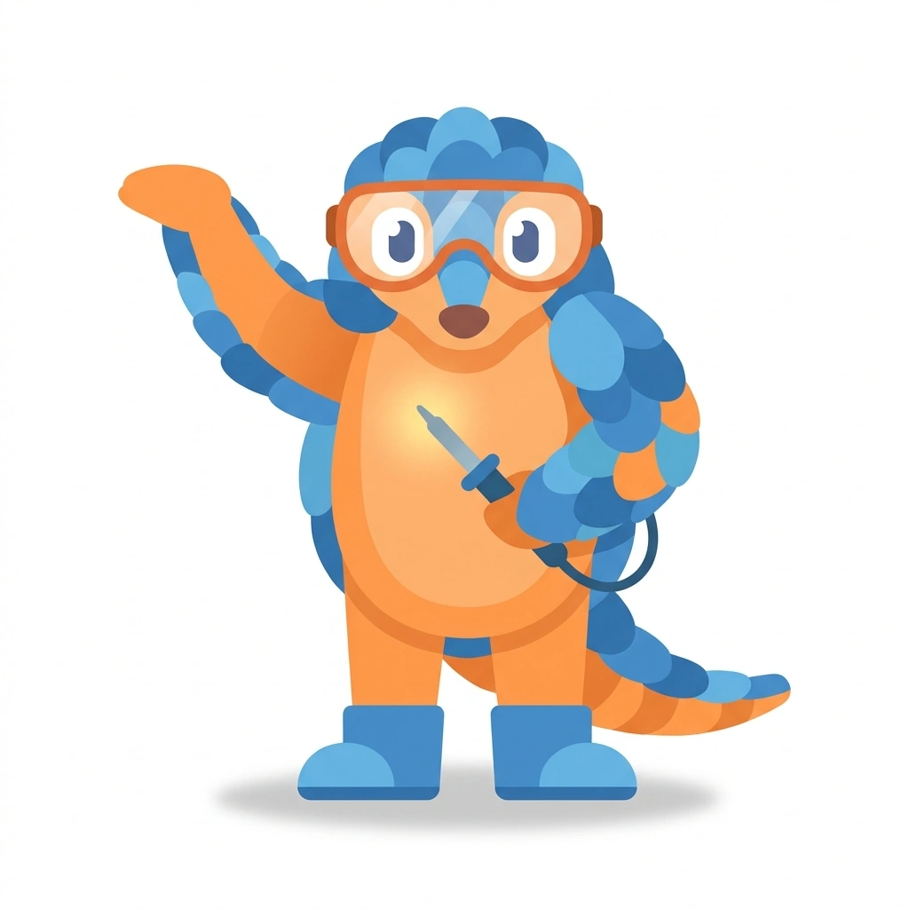 Percy the Pangolin, the guide who teaches the Designing Your Own PCBs course