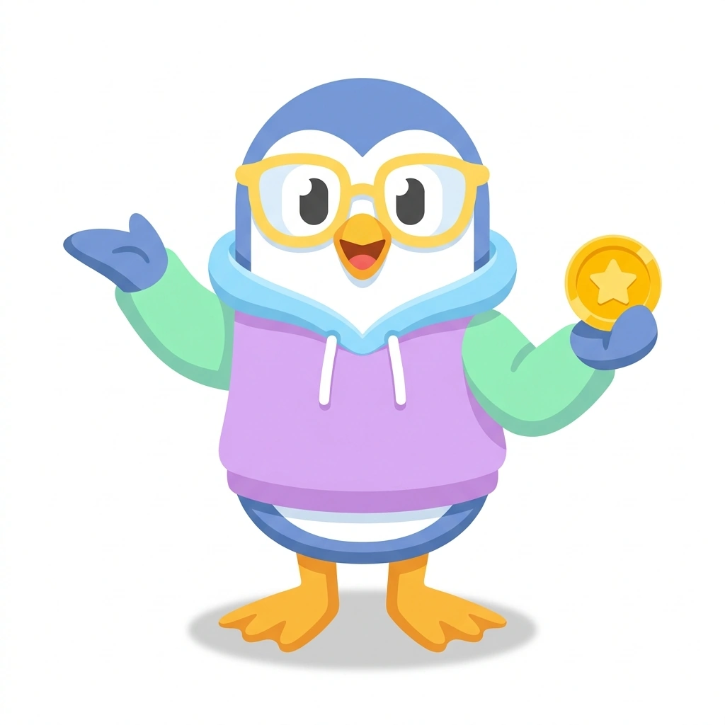 Penny the Penguin, the guide who teaches the Negotiating Financial Deal Terms course