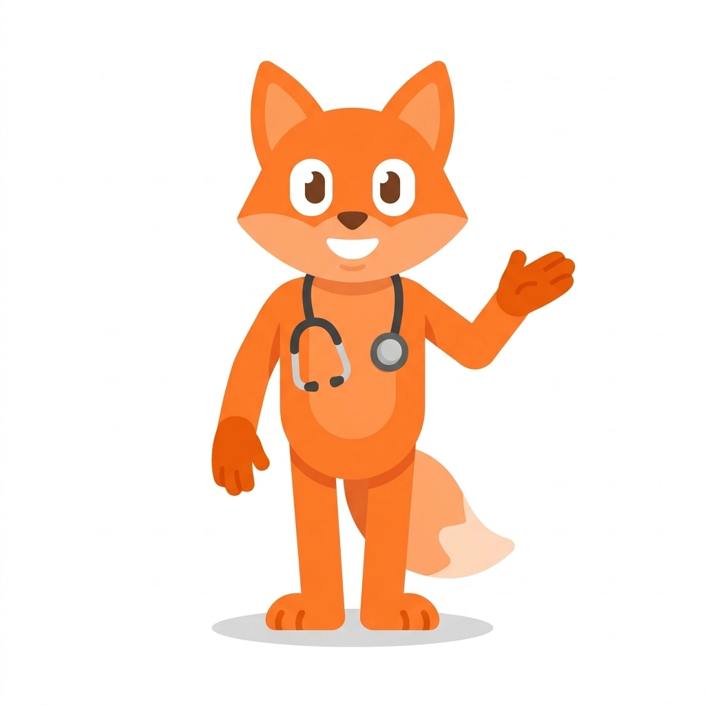 Felix the Fox, the guide who teaches the How the Human Body Works course