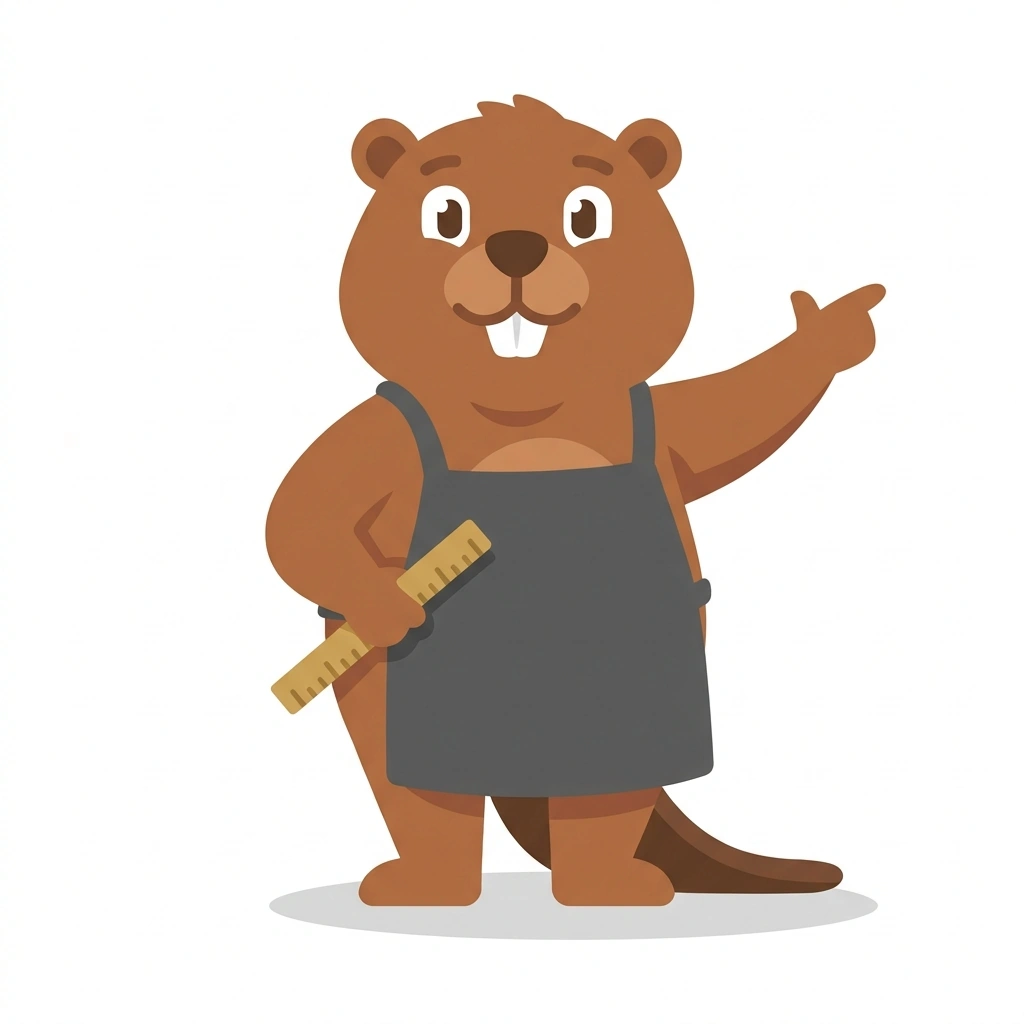 Bram the Beaver, the guide who teaches the Honest Interior Architecture course