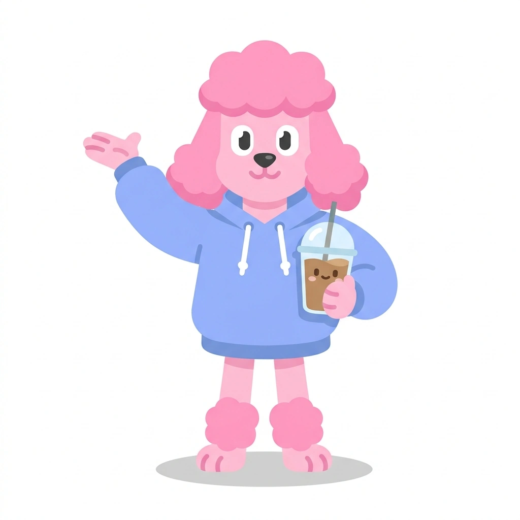 Pip the Poodle, the guide who teaches the Psychology of Everyday Behavior course