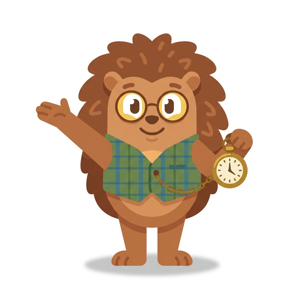 Horace the Hedgehog, the guide who teaches the Eras That Shaped Human History course