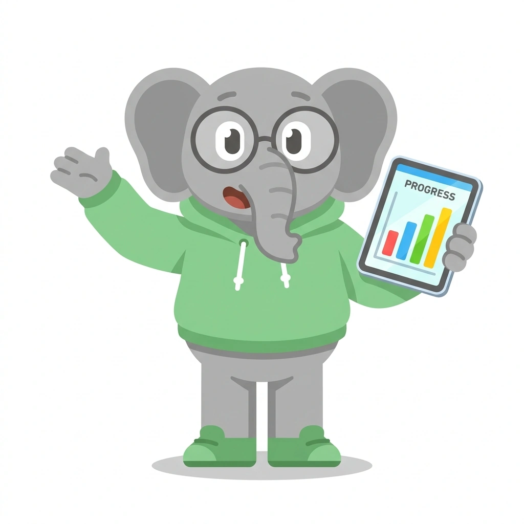 Eddie the Excel Elephant, the guide who teaches the Modern Excel Workflows course