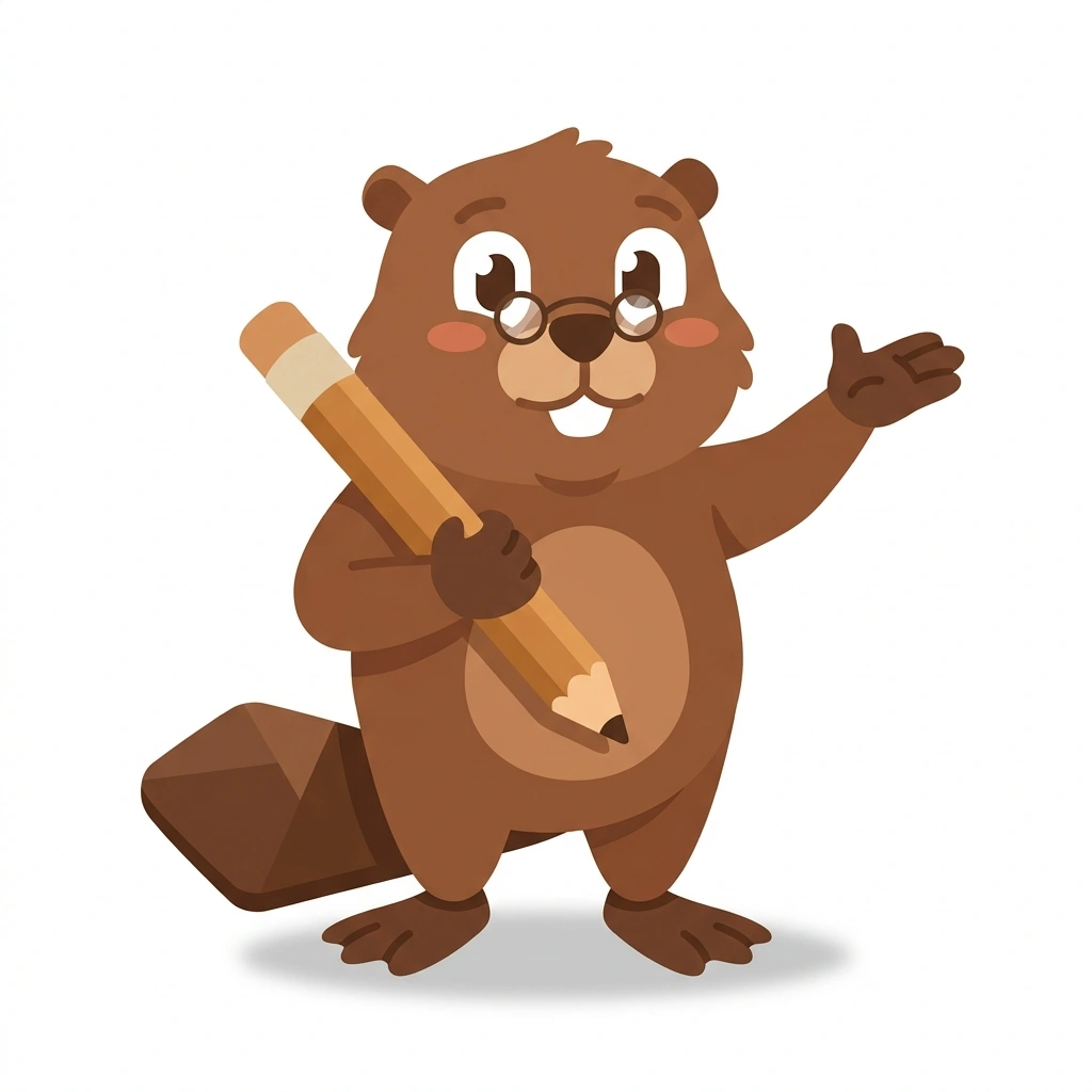 Barnaby the Beaver, the guide who teaches the Cost Accounting in Practice course