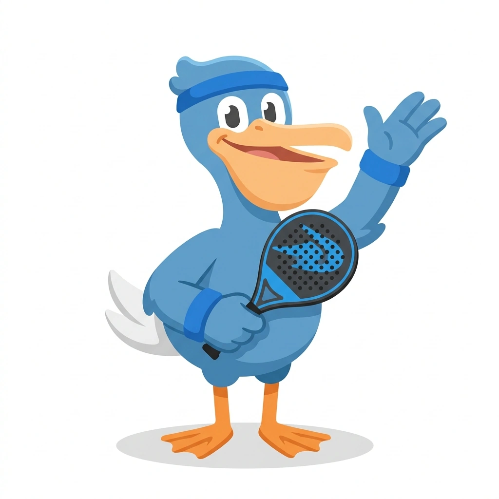 Paco the Pelican, the guide who teaches the Padel Tactics for Better Doubles course