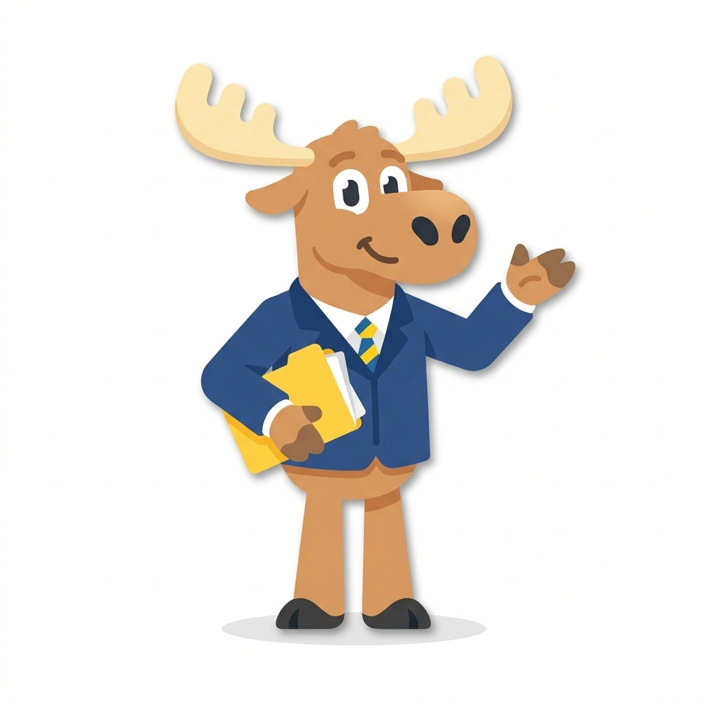 Sven the Moose, the guide who teaches the Running a Business in Sweden course