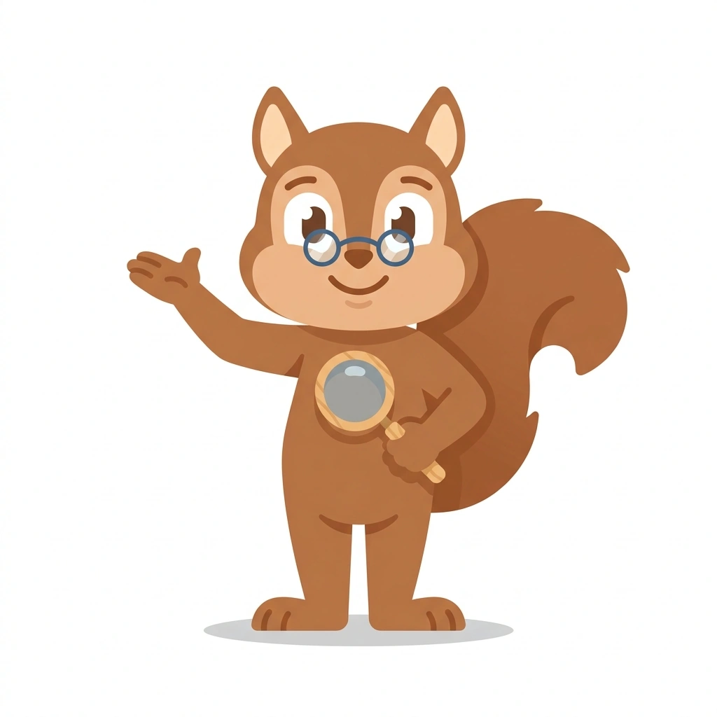 Scout the Squirrel, the guide who teaches the Reading Scientific Studies course