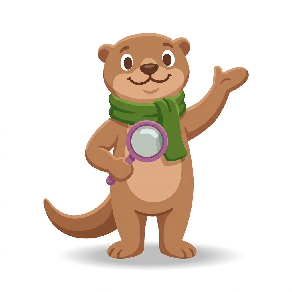 Albie the Otter, the guide who teaches the The Hidden World of Algae course
