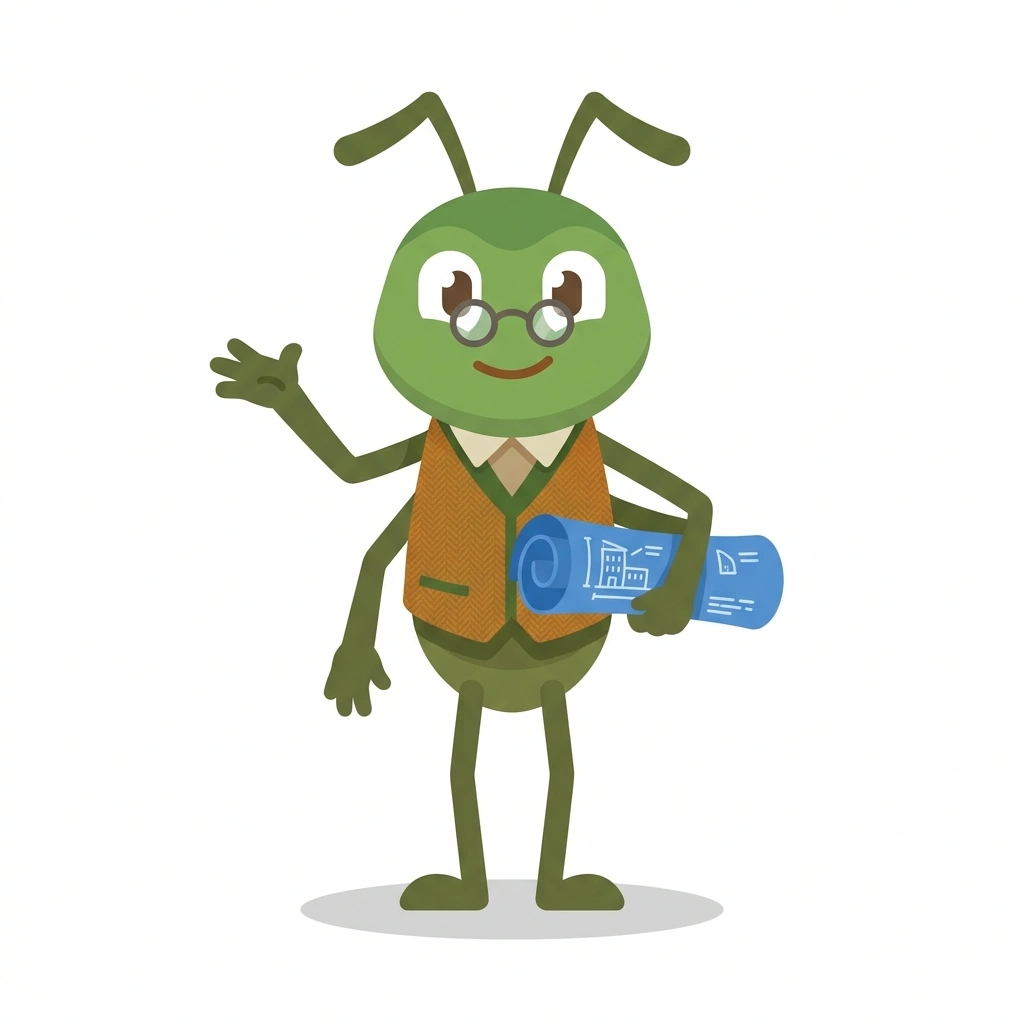 Archie the Architect Ant, the guide who teaches the Thinking Like an Architect course