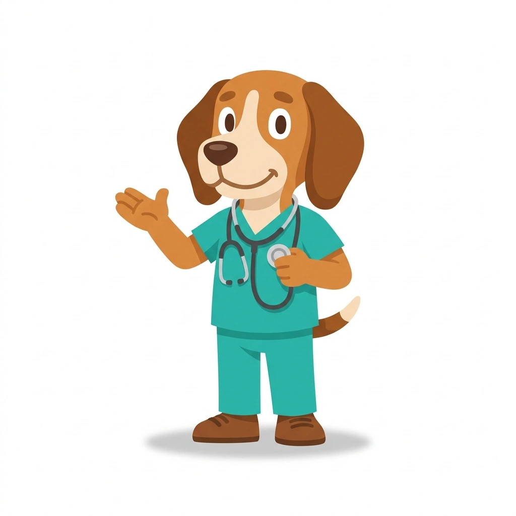 Bones the Beagle, the guide who teaches the How Your Body Fits Together course