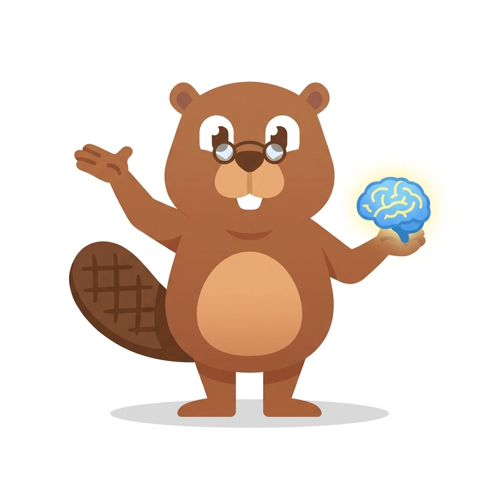 Barnaby the Beaver, the guide who teaches the Neuroscience of Behavior course