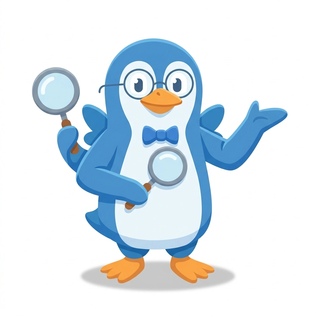Penny the Penguin, the guide who teaches the Everyday Number Sense course