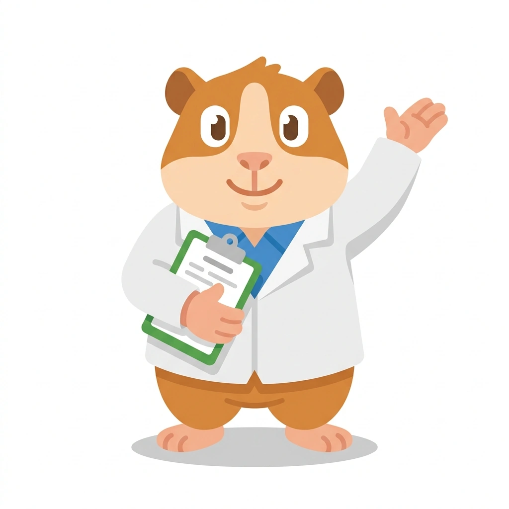 Gideon the Guinea Pig, the guide who teaches the Interpreting GFR and Kidney Labs course