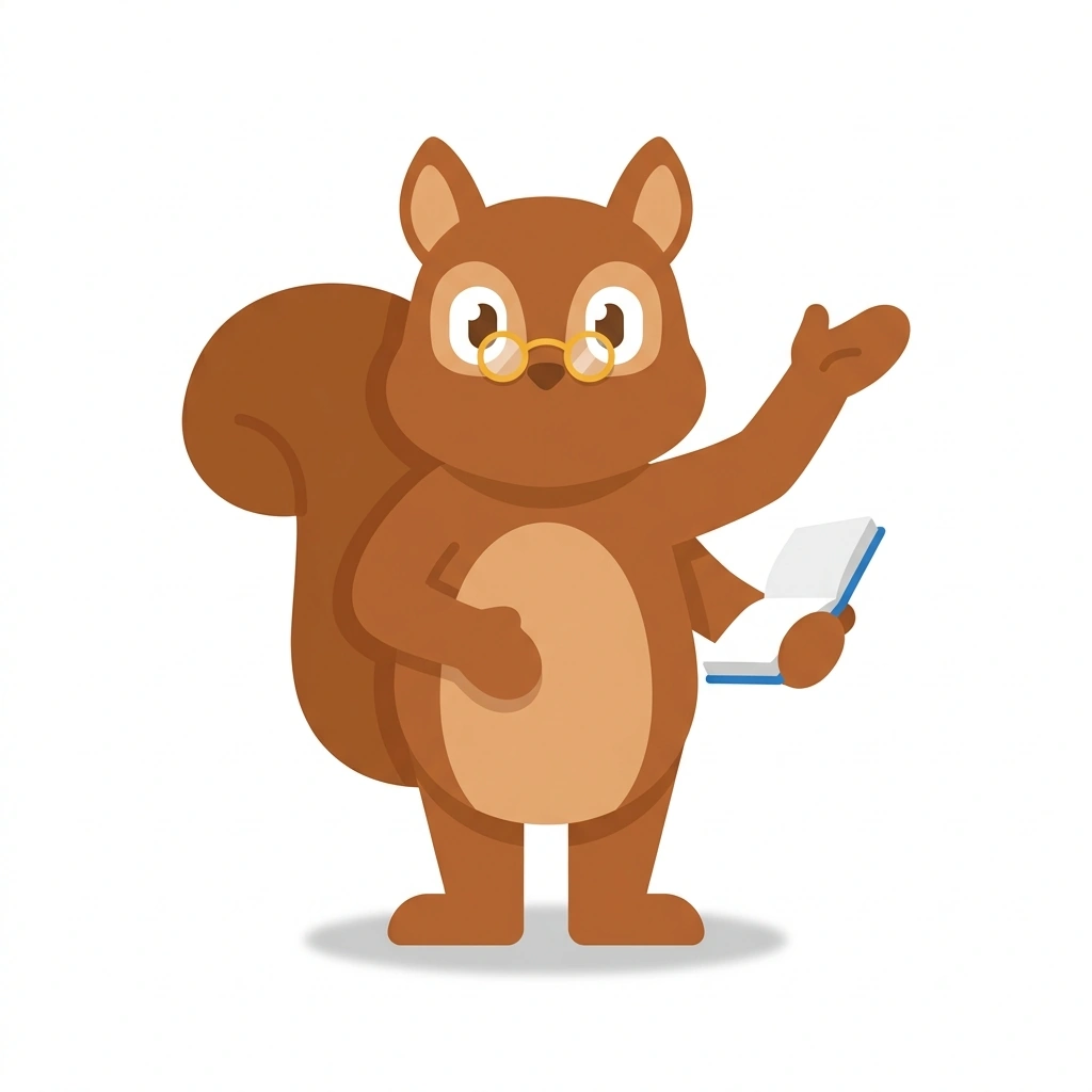 Socrates the Squirrel, the guide who teaches the Untangling Negative Thoughts course