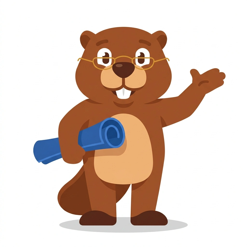 Barnaby the Beaver, the guide who teaches the How to Read Buildings course