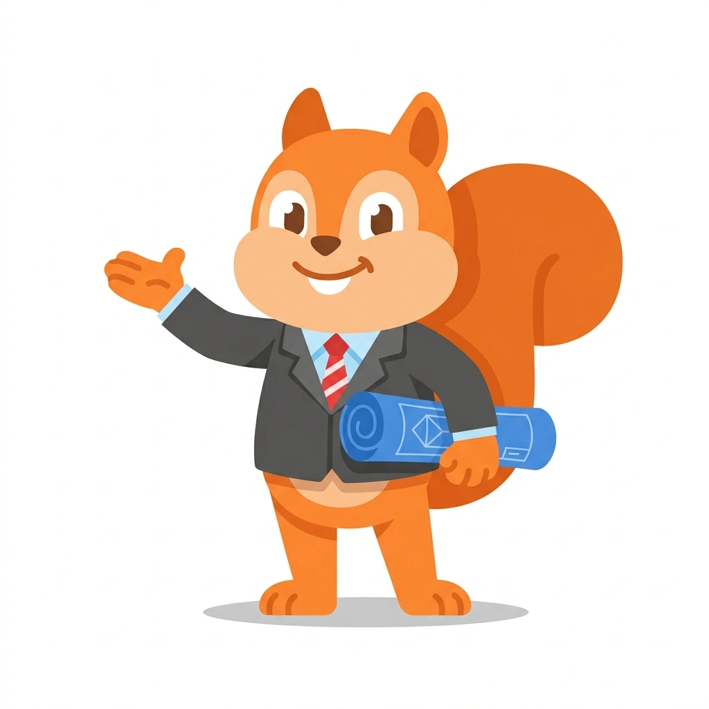 Solo the Squirrel, the guide who teaches the Solopreneurship: Building the One-Person Engine course