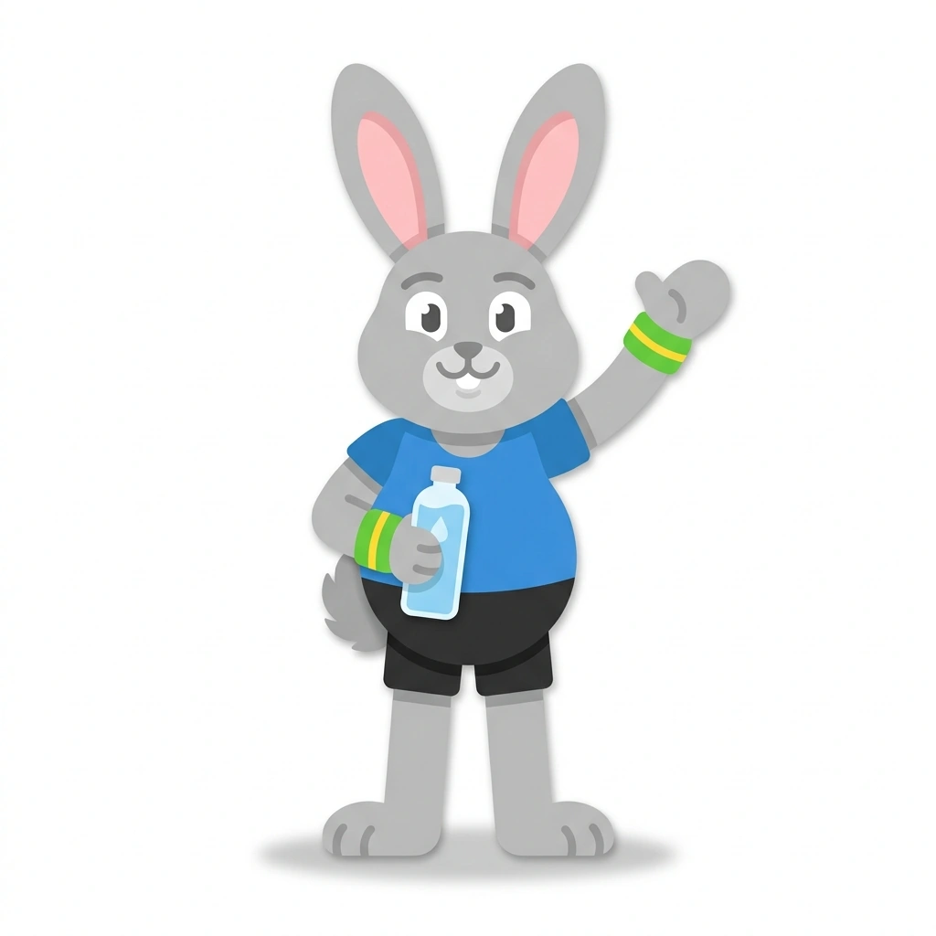 Buster the Bunny, the guide who teaches the Calorie Deficits and Waistline Slimming course