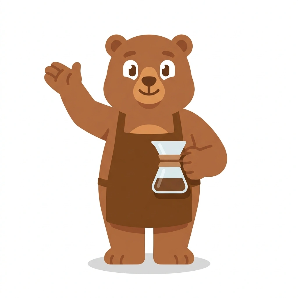 Brewster the Bear, the guide who teaches the The Art of the Dial-In course