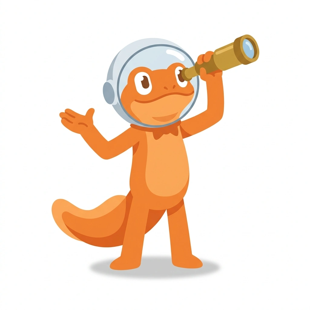 Nova the Newt, the guide who teaches the Beginning of the Universe course