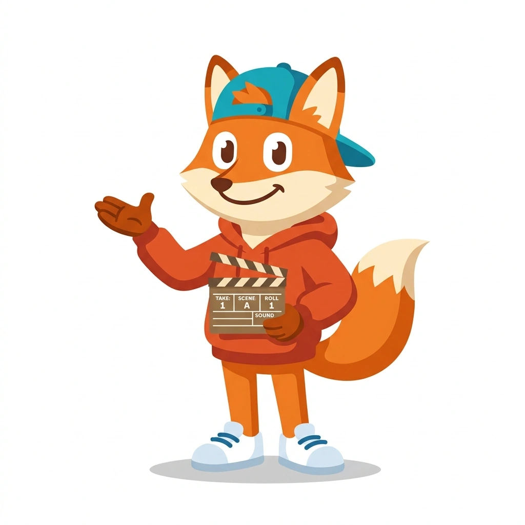 Flicker the Fox, the guide who teaches the Filmmaking: From Script to Screen course