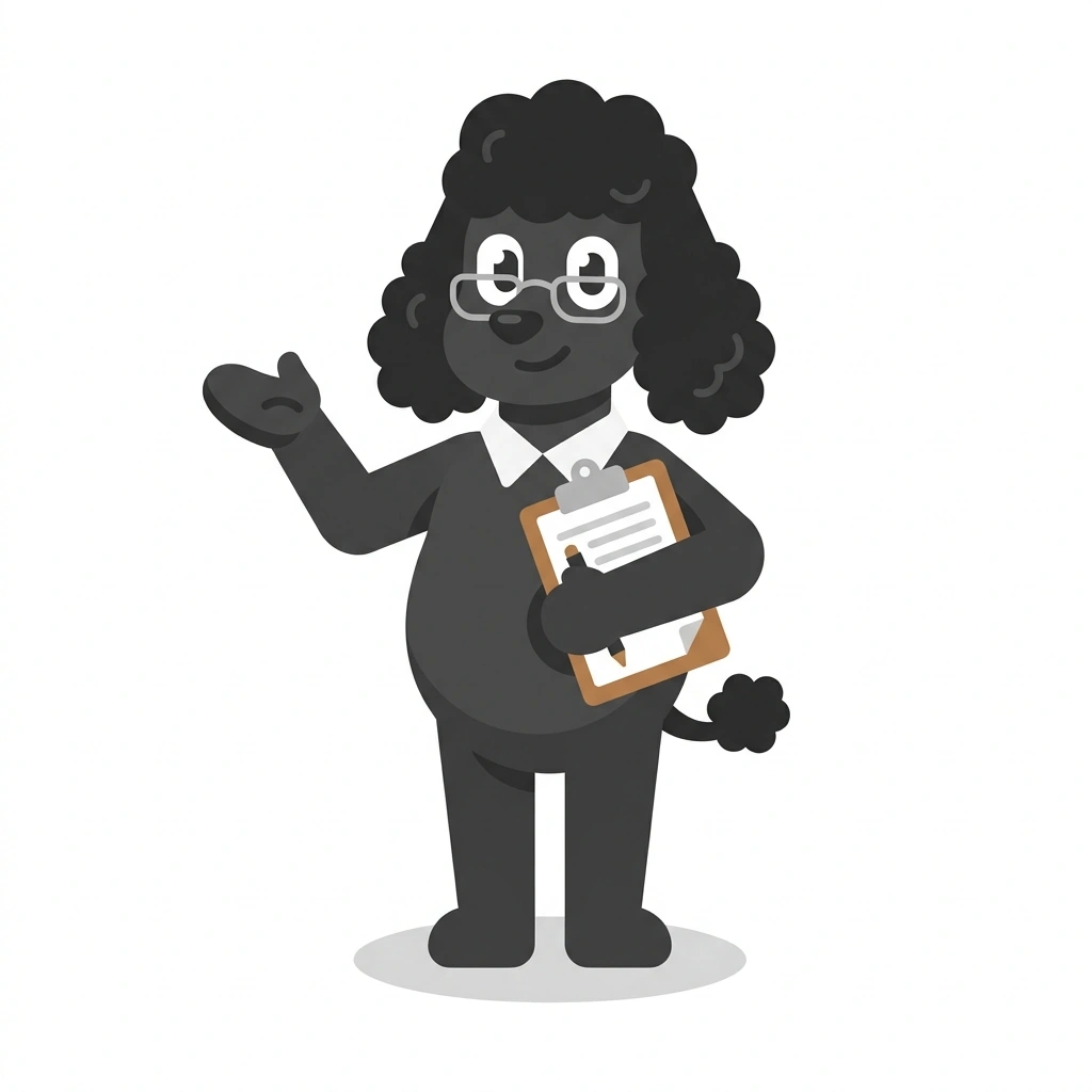 Percy the Poodle, the guide who teaches the Modern Psychological Science course
