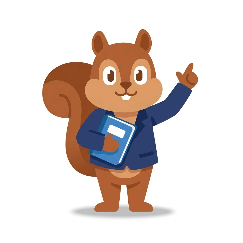 Sammy the Scholar Squirrel, the guide who teaches the Class 10 Board Exam Strategy course