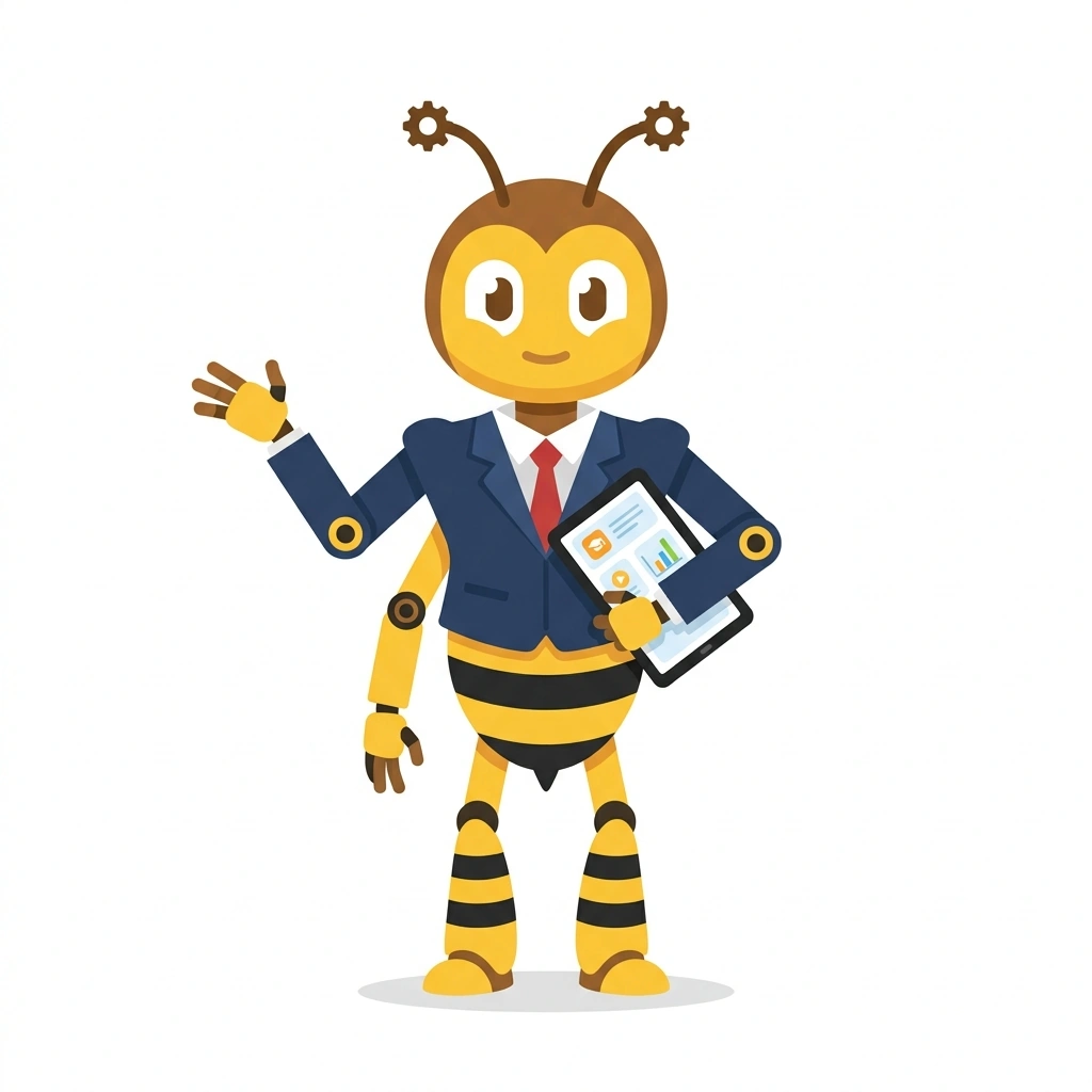Buster the Buyer Bee, the guide who teaches the Agentic Commerce course