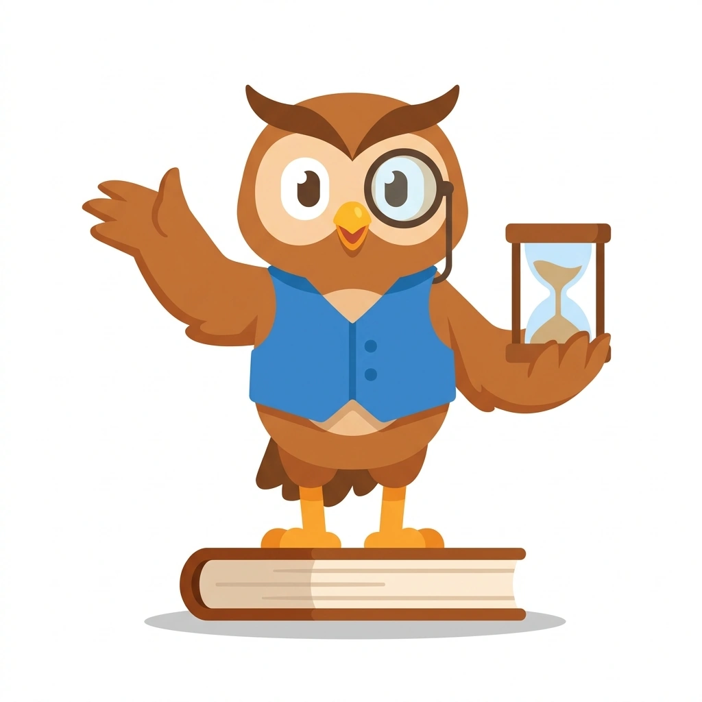 Clio la Chouette, the guide who teaches the Découper le temps en histoire course