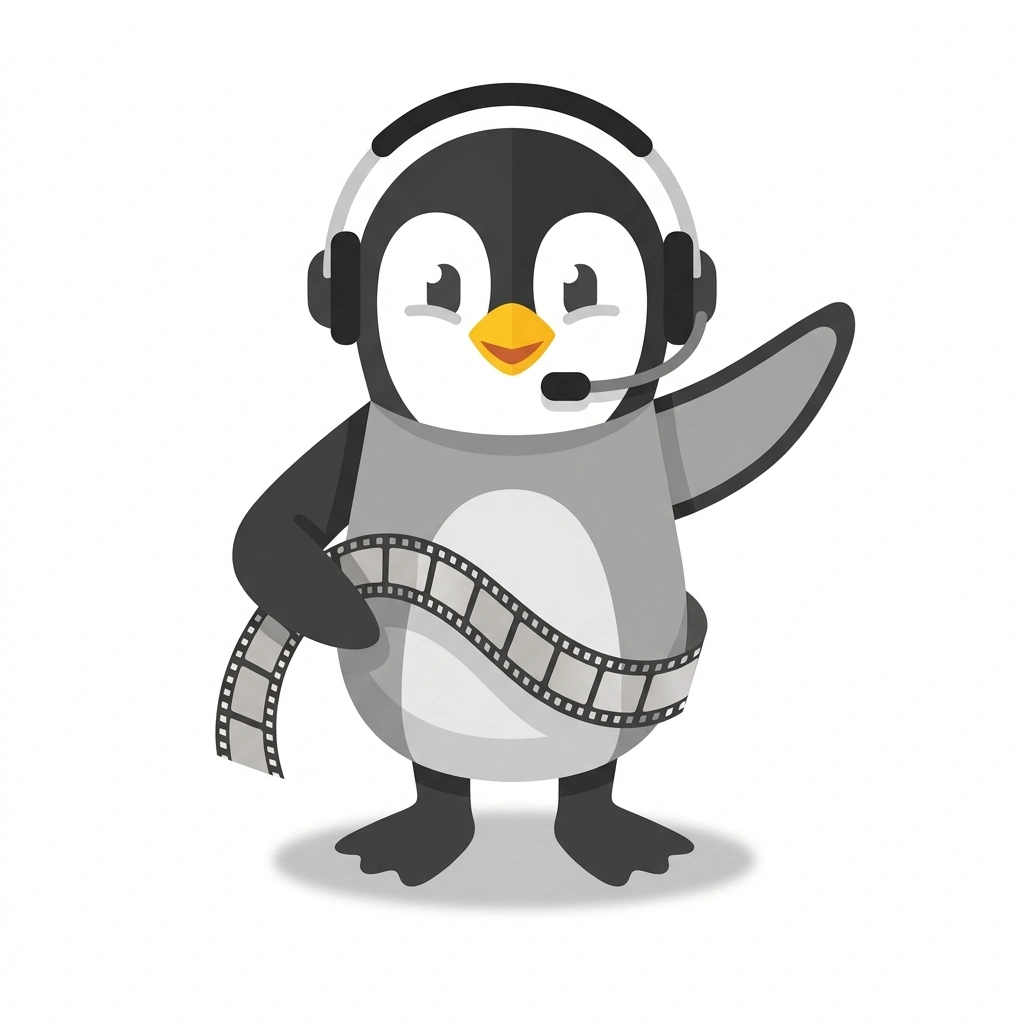 Pip the Penguin, the guide who teaches the The Art of the Cut course