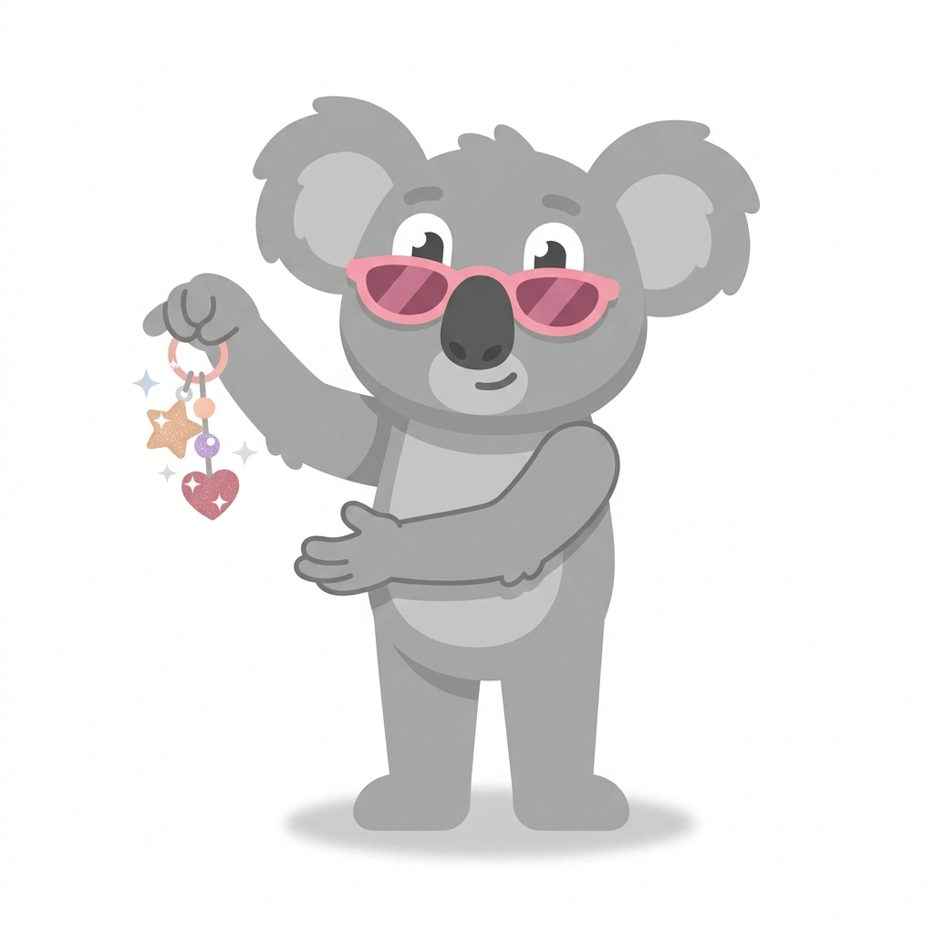 Kiki the Koala, the guide who teaches the Crafting Cute Clay Keychains course