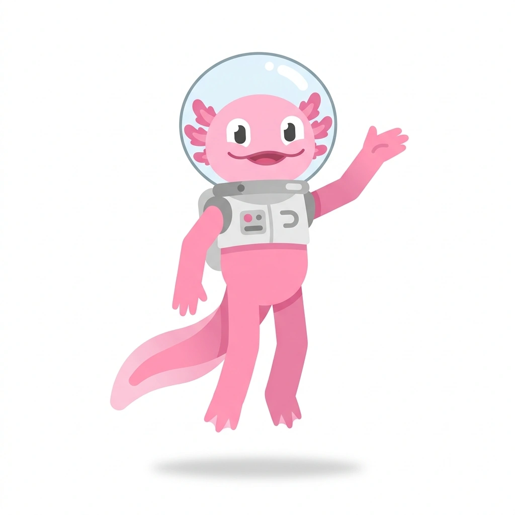 Astro the Axolotl, the guide who teaches the Astrophysics: The Life of the Cosmos course
