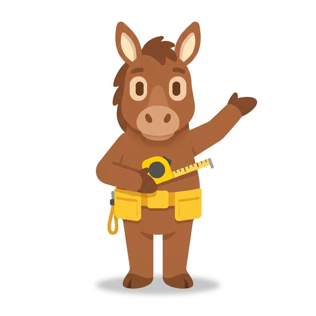 Milo the Mule, the guide who teaches the How to Read a Tape Measure course