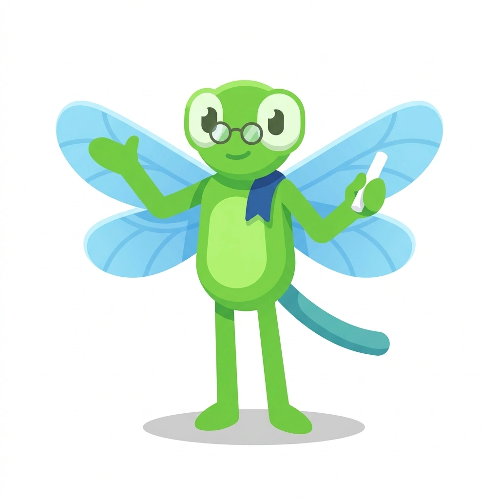Desmond the Dragonfly, the guide who teaches the Differential Equations: Modeling Change course