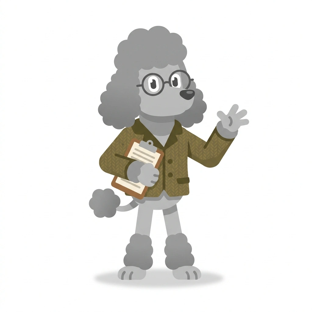 Percy the Pondering Poodle, the guide who teaches the Psychology in Everyday Life course