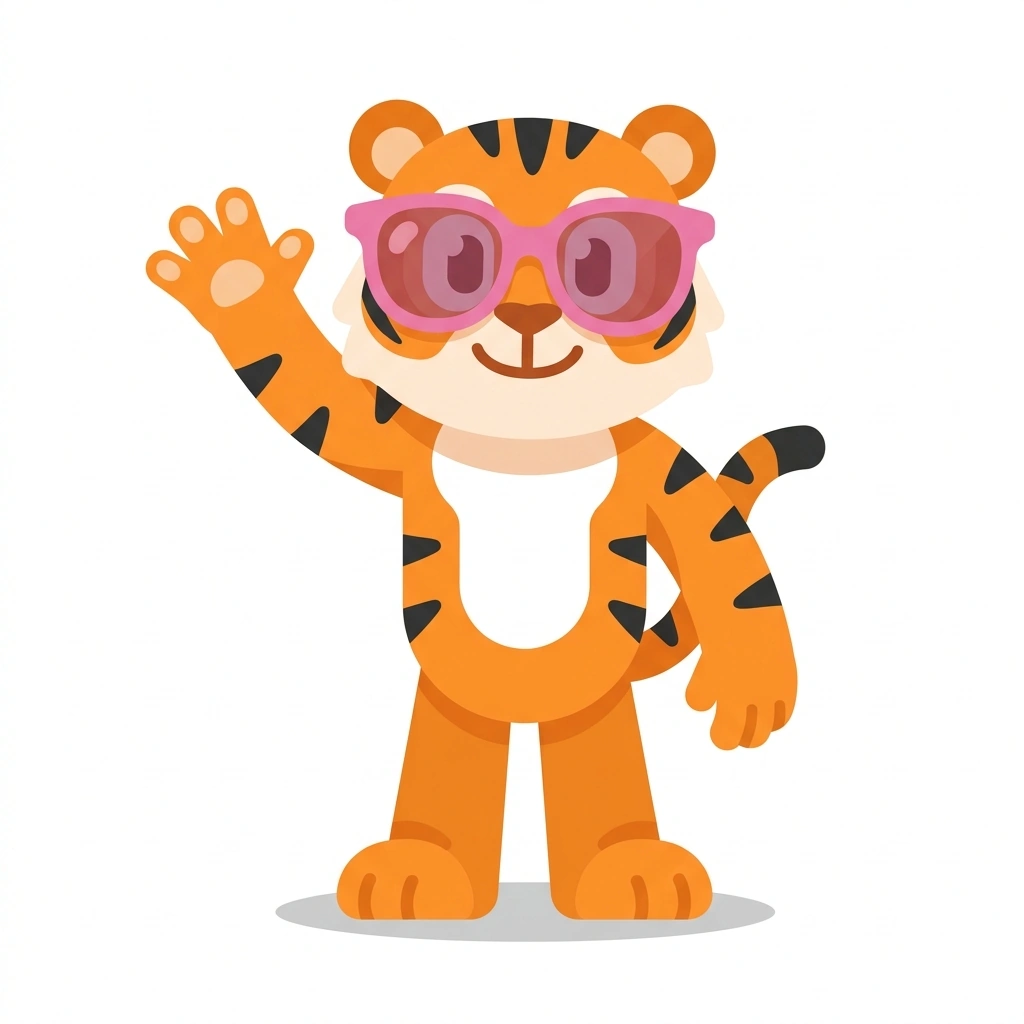 Tammy the Tiger, the guide who teaches the Everyday Spoken Tamil course