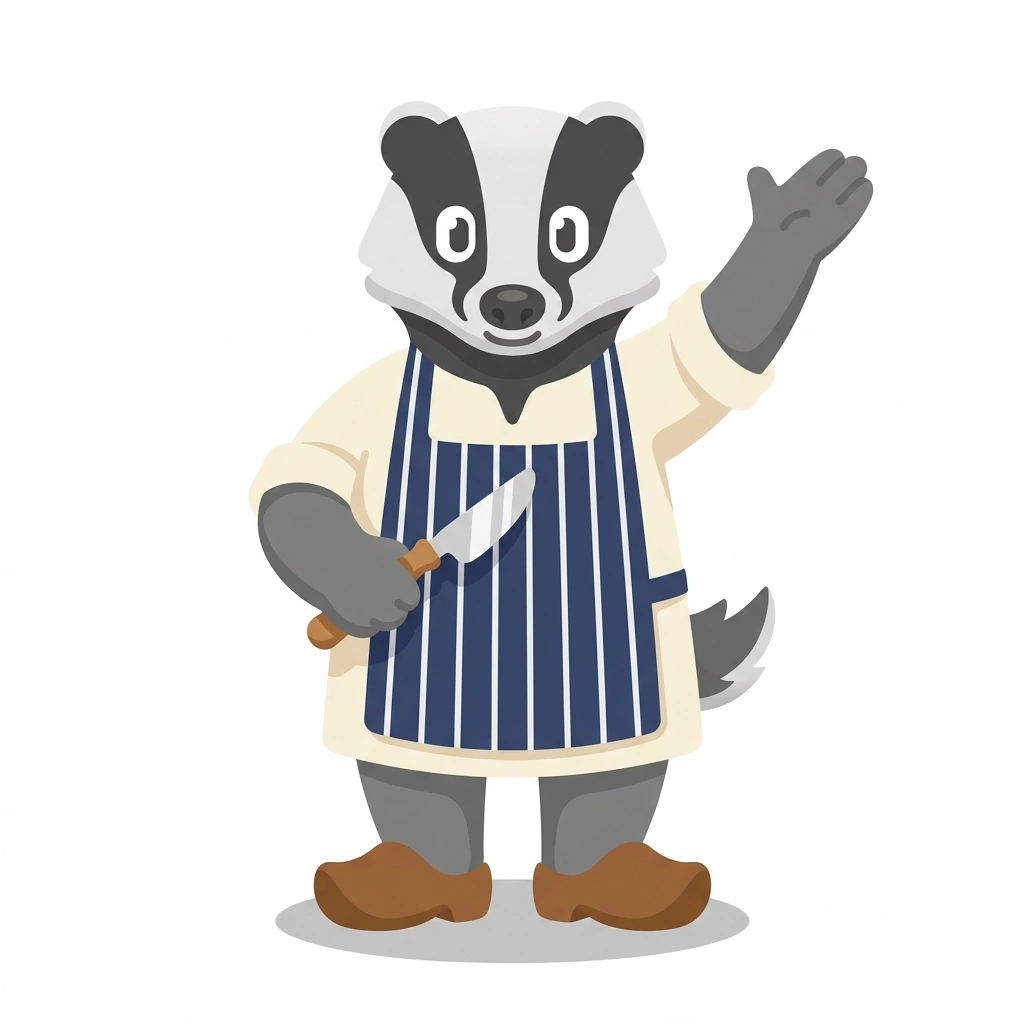 Brie the Badger, the guide who teaches the Cheese: Tasting, Pairing, and Craft course